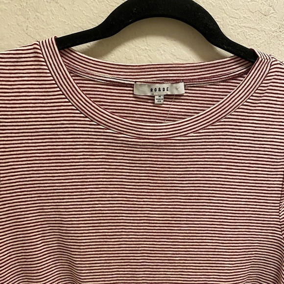 RO & DE By Anthropologie Red & White Striped Bell Sleeve Top Size M New With Tag - Picture 13 of 15